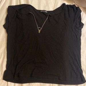 Black crop top with zipper